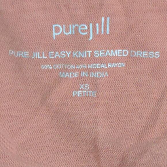 J. Jill Pure Jill Womens Easy Knit Seamed Dress Shift Pink Pockets Petite XS - Picture 5 of 8
